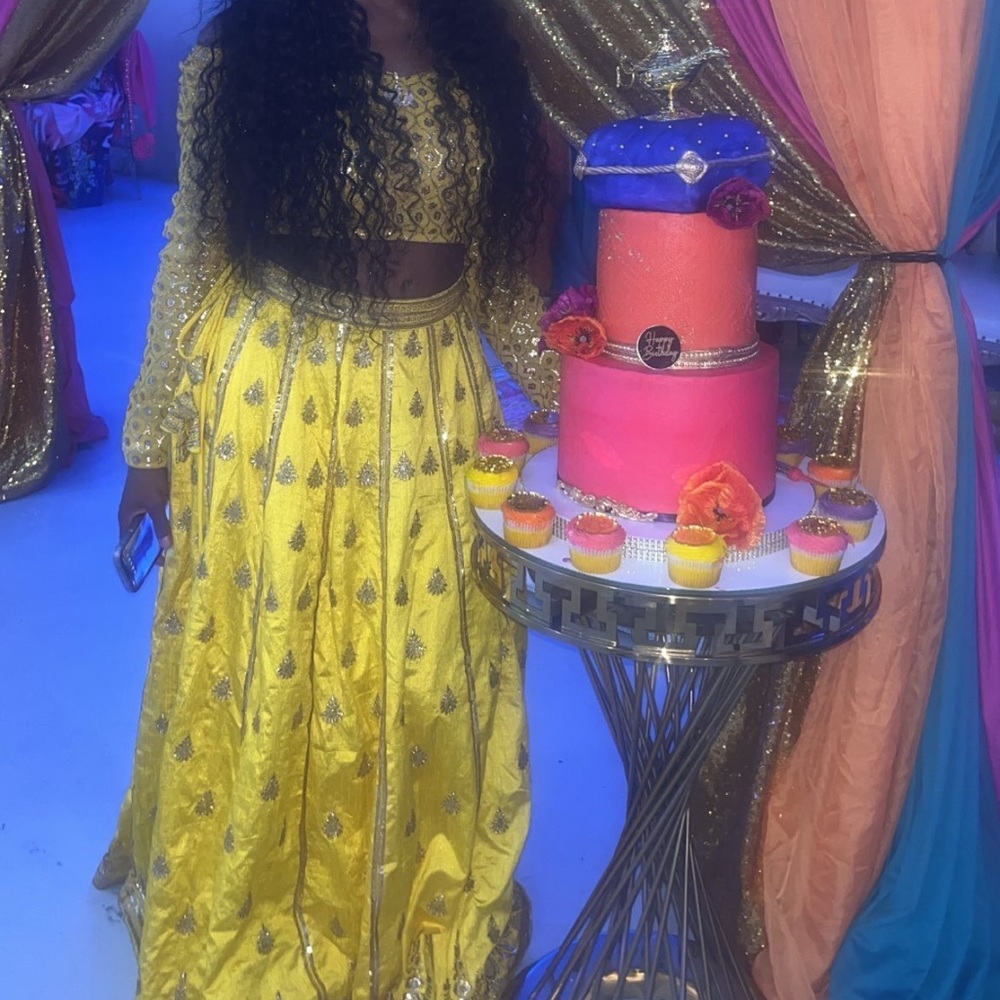 Indian outfit skirt and top and head piece